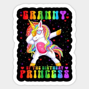 The Birthday Princess Dabbing Rainbow Unicorn Girl Sticker